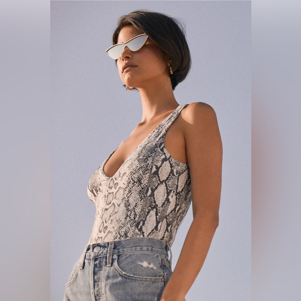 Snake print bodysuit
